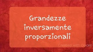 Grandezze inversamente proporzionali [upl. by Adhern]