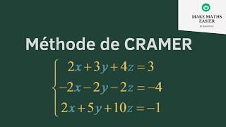 Méthode de Cramer Comment résoudre un système linéaire par la méthode de Cramer [upl. by Allbee382]