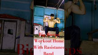 Big Biceps Workout Home With Rasistance Band motivation [upl. by Tolman]