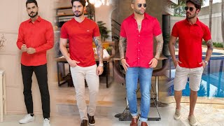 Hombre a la Moda COMO COMBINAR CAMISA ROJA PARA VESTIR ESTILO CASUAL Y MODERNO [upl. by Dionis]