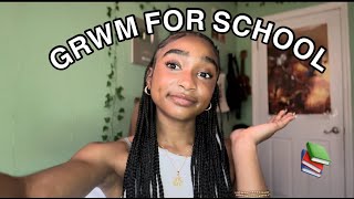 GRWM FOR SCHOOL  📚🏫 hair  makeup  skin care routine [upl. by Anihs]