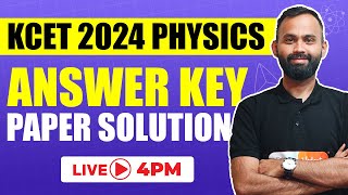 KCET Physics Answer Key 2024  Detailed Solutions amp Analysis [upl. by Pazit]