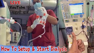 How to Setup Dialysis Machine  Priming amp initiate Hemodialysis [upl. by Eenet393]