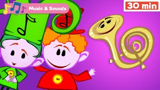 The Notekins  Learn Musical Instruments for Kids  Early Learning Videos with Music for Babies [upl. by Lerrej312]