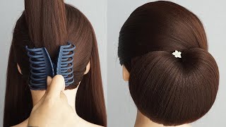 Low Bun Hairstyle With Claw Clip  Beautiful And Easy Hairstyle For Ladies [upl. by Nylecyoj]