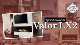 Valor LX2 3Sided Gas Fireplace  Burning at our Ajax Showroom 2200KN [upl. by Eltsyrc]