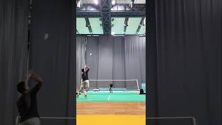 Smash on Badminton Singles serve shorts [upl. by Skip]