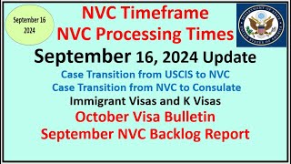 NVC Processing Times As of September 16 2024  September Visa Bulletin  August NVC Backlog Report [upl. by Balliol]