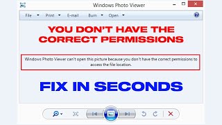 Fix Windows Photo Viewer Cant Open This Picture Because You Dont Have The Correct Permissions [upl. by Bern]