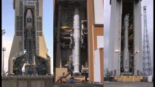 Three launchers at Europes Spaceport [upl. by Elaine391]