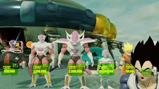 First Person Vegeta  Frieza Saga  Dragon Ball Z Power Levels Ranking Comparison ►First person view [upl. by Sothena26]