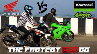 NINJA 250R VS CBR 250R THE FASTEST 250CC ninja cbr dragrace topspeed ninja250 cbr250r [upl. by Lempres]