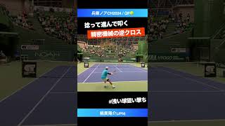 機械のような逆クロス【兵庫ノアCH2024QF】綿貫陽介JPN shorts テニス tennis [upl. by Lewse]