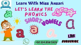 Short vowel a 3 letter words phonic sound Learn to read CVC words jolly phonics Kids learning [upl. by Heigl]