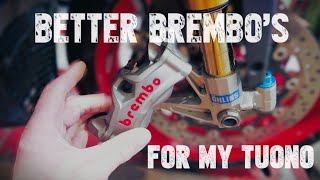 Better Brembos for my Tuono Aprilia service Part 2 Upgrading brakes HEL Master Cylinder [upl. by Glynn]