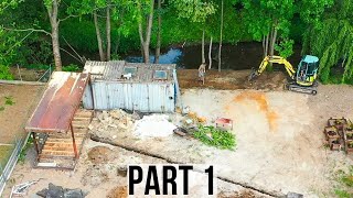 TIMELAPSE Converting 2 Shipping Containers into Tiny Home by River [upl. by Jaycee510]