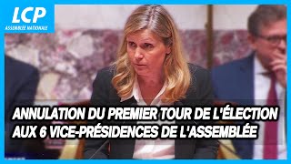 Annulation du premier tour de lélection aux 6 viceprésidences de lAssemblée nationale 19072024 [upl. by Pepper]