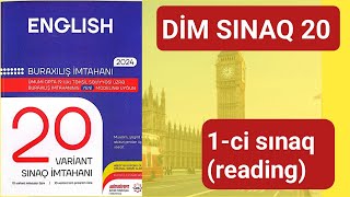 DİM SINAQ 20 ingilis dili reading dim sınaq 20 [upl. by Umeh327]