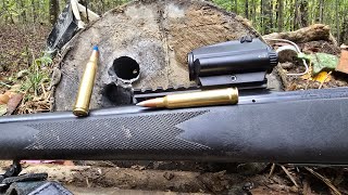 300 Win Mag vs 200lb Lead Block rare ammo [upl. by Irrabaj811]