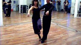 Tango Exercise Combination of Colgada Sacadas and Volcadas by Bettina Vainer and Fabian Camardelli [upl. by Clarhe]