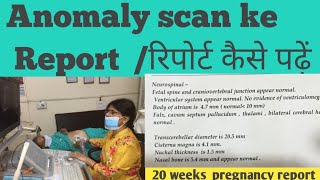 Anomaly scan Level 2 ultrasound Report रिपोर्ट कैसे पढ़ें Hindi Drhome [upl. by Leifer127]