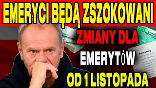 PILNIE ZMIANY DLA EMERYTÓW OD 1 LISTOPADA 2024 ZUS OGŁOSIŁ SZCZEGÓŁY DATY I KWOTY PŁATNOŚCI [upl. by Luhar475]