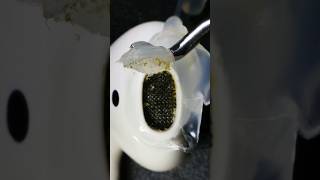 Cleaning AirPods with hot glue cap  don’t try this ⚠️ asmr satisfying waitforit cleaning [upl. by Hillman]