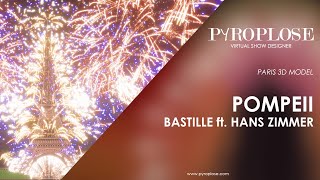 FWsim Paris Fireworks  Pompeii  Bastille ft Hans Zimmer [upl. by Levina]