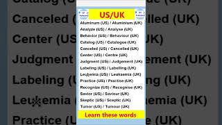 OET Vocabulary USUK Spellings 1 oetpractice [upl. by Haliehs]