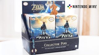 The Legend of Zelda Breath of the Wild Collector Pins  Opening an Entire Box of 14 [upl. by Attikram]