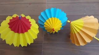 How to make a paper umbrella that open and closes Step by step process [upl. by Grizelda]