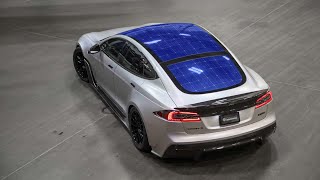 Solar Panels on a Tesla [upl. by Ylrehs]