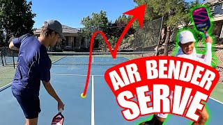 The NEW spin serve in pickleball  AIR BENDER SERVE [upl. by Kryska195]