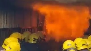 Demonstration of Flashover and Backdraft at a Burn Chamber fire firefighter training [upl. by Elvina]