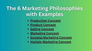 Marketing Philosophies 6 Marketing Concepts with Examples [upl. by Lyndon]