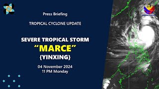 Press Briefing Severe Tropical Storm MarcePH Yinxing at 11PM  November 04 2024  Monday [upl. by Ataymik754]