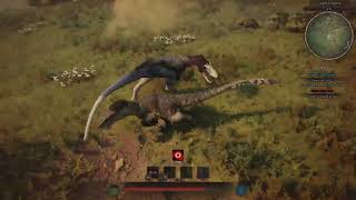 Alioramus VS Utah Raptor 1v1  Full Realism  Path of Titans [upl. by Anaoj]