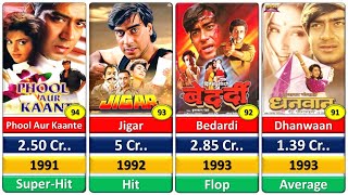 Ajay Devgan All Hits And Flops Movies List  Ajay Devgan All Movies List  Public Dekho [upl. by Rame]