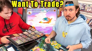 POKEMON TRADING But I MUST TRADE My Charizard Card [upl. by Nylrad956]