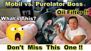 Mobil M1209A Oil Filter vs Purolator Boss PBL20195 Oil Filter Cut Open Comparison [upl. by Arabella]