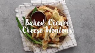 Baked Cream Cheese Wontons Recipe Video [upl. by Emad]