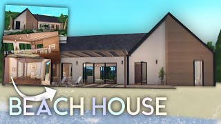 Building a Modern Beach House in Bloxburg with Frenchrxses [upl. by Ahtelahs]