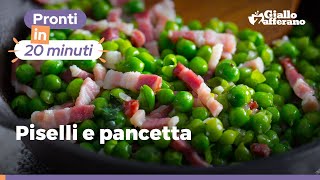 PISELLI CON PANCETTA IN PADELLA ricetta facile e veloce [upl. by Beauregard73]