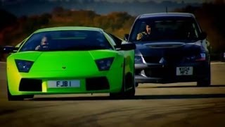 Evo vs Lamborghini Part 1  Top Gear  BBC [upl. by Norted991]