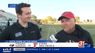 Fyffe High School coach speaks on BGFN Game of the Week [upl. by Suoicserp484]