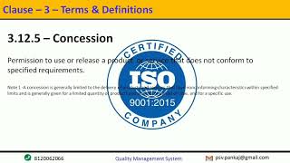 What Is Concession Meaning of Concession As Per ISO 90002015 [upl. by Mosenthal78]