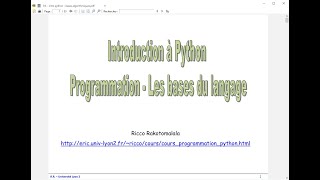 Introduction à la Programmation Python [upl. by Atrebla]