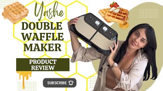 Waffle Maker Review YASHE Double 1400W Belgian Waffle Dual Controls [upl. by Desimone]