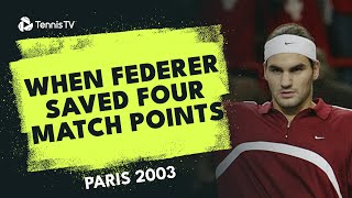 When Roger Federer SURVIVED 4 Match Points 🤯  Paris 2003 Match Highlights [upl. by Ainak564]