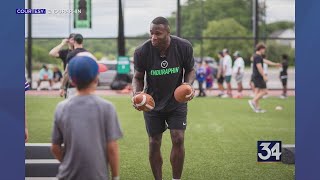 Latavius Murray hosting youth pro day in Johnson City [upl. by Lanrev]